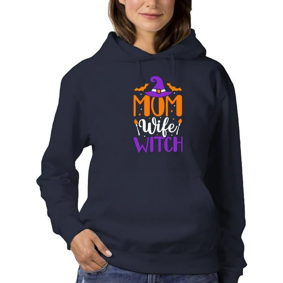 Mom, Wife, Witch Hoodie Women -Image by Shutterstock, Female Small