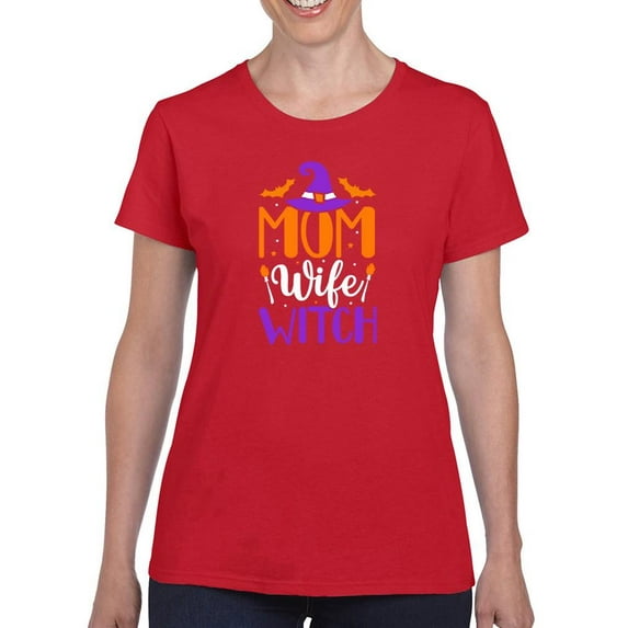 Mom, Wife, Witch T-Shirt Women -Image by Shutterstock, Female x-Large