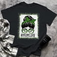 thumbnail image 1 of Mom Women Messy Bun St Patrick's Day Shamrock Leopard, Small, Black, 1 of 2