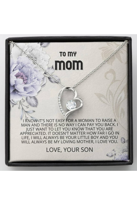 Mom - You Are Appreciated Forever Love Necklace, Mothers Day Card, Mother's Day Gift, Gift for Her, To My Mom, Son, Mom Jewelry, Son Gift to Mom, Gift for Mom from Son