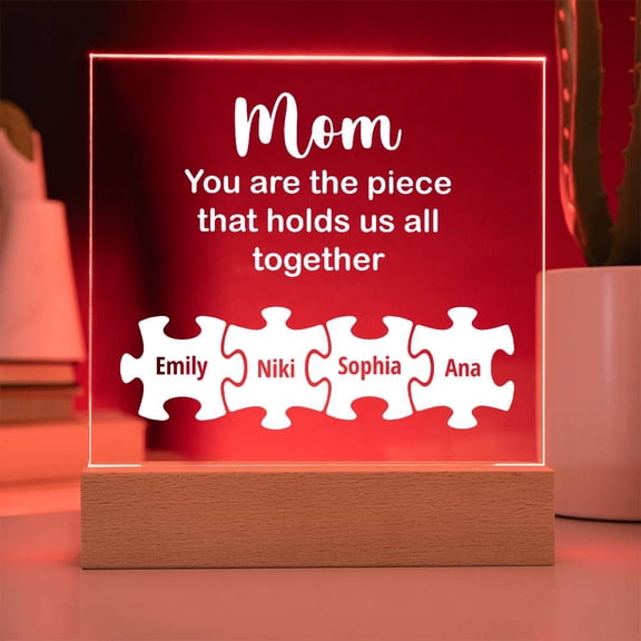 Mom You Are The Piece Printed Square Shaped Acrylic Plaque