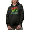 thumbnail image 1 of Mom, You are the Queen, Mother's Day or Birthday, Groovy Retro Wavy Text Merch Gift, Black Hooded Sweatshirt or Hoodie, 3XL, 1 of 5