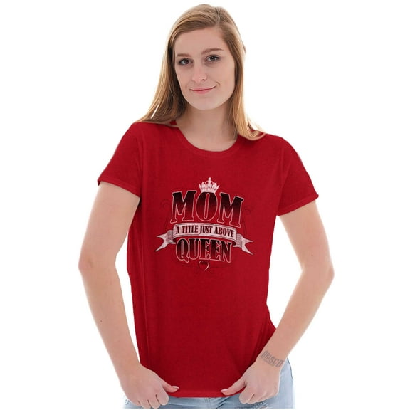 Mom a Title Just Above Queen Funny Womens Fitted Plus Size Graphic Tee Brisco Brands 2X