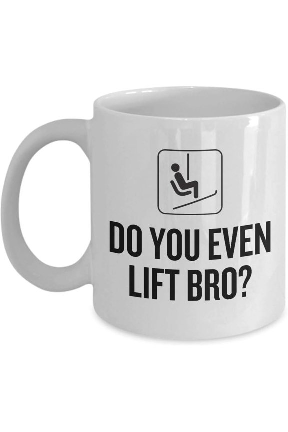 Mom and Dad Coffee Mug Funny Skiing Coffee Mug Ski Gift Idea Do You Even Lift Bro Winter Sports Present