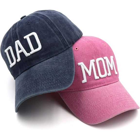 Mom and Dad Hats Fathers Day Mom Dad Gifts Hat Embroidered Adjustable Baseball Caps Gift for Couples Parents