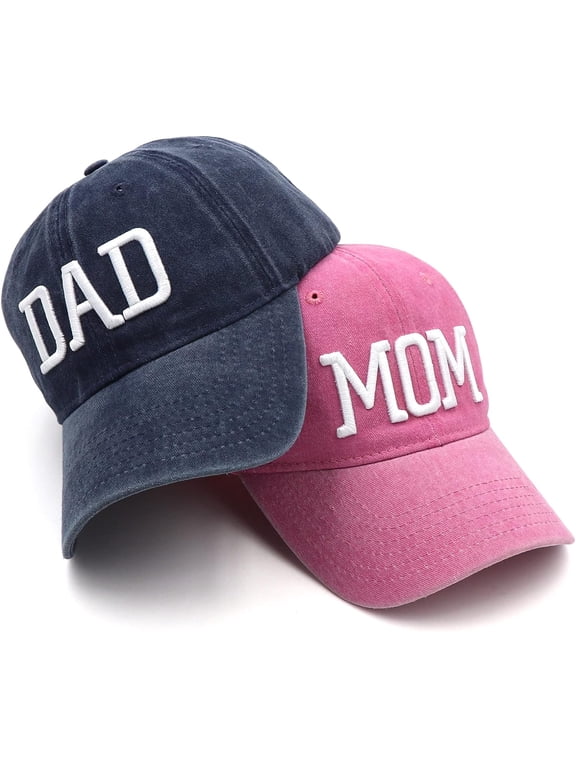 Mom and Dad Hats Fathers Day Mom Dad Gifts Hat Embroidered Adjustable Baseball Caps Gift for Couples Parents