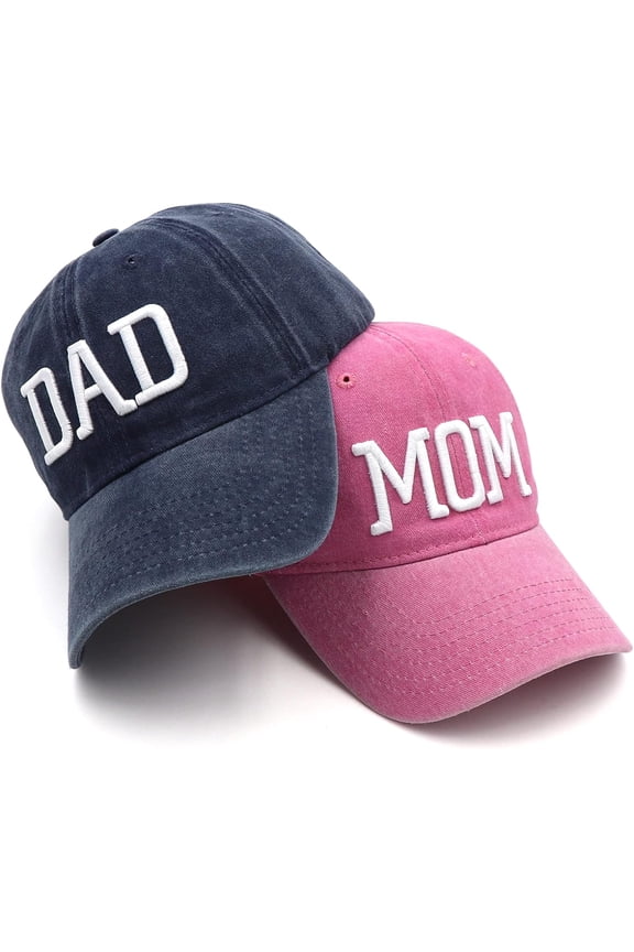 Mom and Dad Hats Fathers Day Mom Dad Gifts Hat Embroidered Adjustable Baseball Caps Gift for Couples Parents