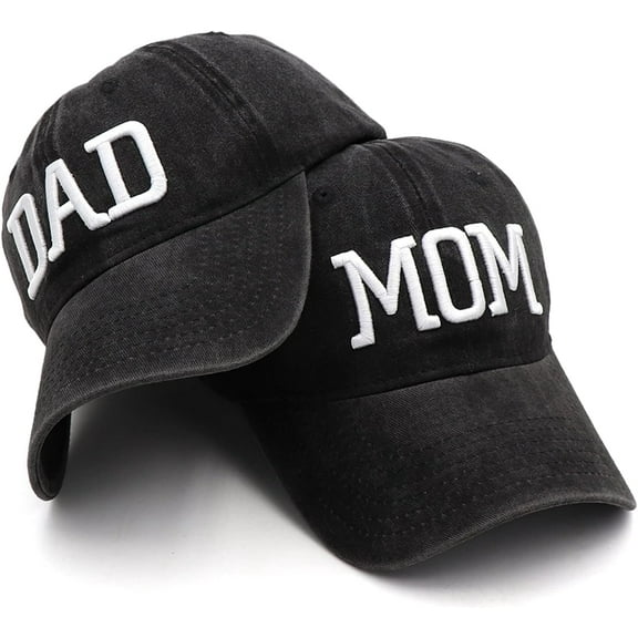 Mom and Dad Hats Fathers Day Mom Dad Gifts Hat Embroidered Adjustable Baseball Caps Gift for Couples Parents