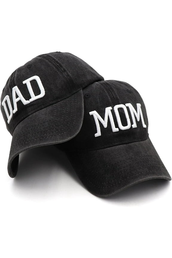 Mom and Dad Hats Fathers Day Mom Dad Gifts Hat Embroidered Adjustable Baseball Caps Gift for Couples Parents