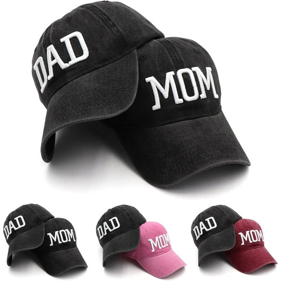 Mom and Dad Hats New Mom Gifts Embroidered Hats for Men Women Adjustable Baseball Cap New Parents Gifts for Couples