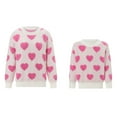 thumbnail image 1 of Mom and Daughter Matching Clothes Women Little Girls Heart Cardigan Sweater Mommy and Me Valentine's Day Cardigan, 1 of 8