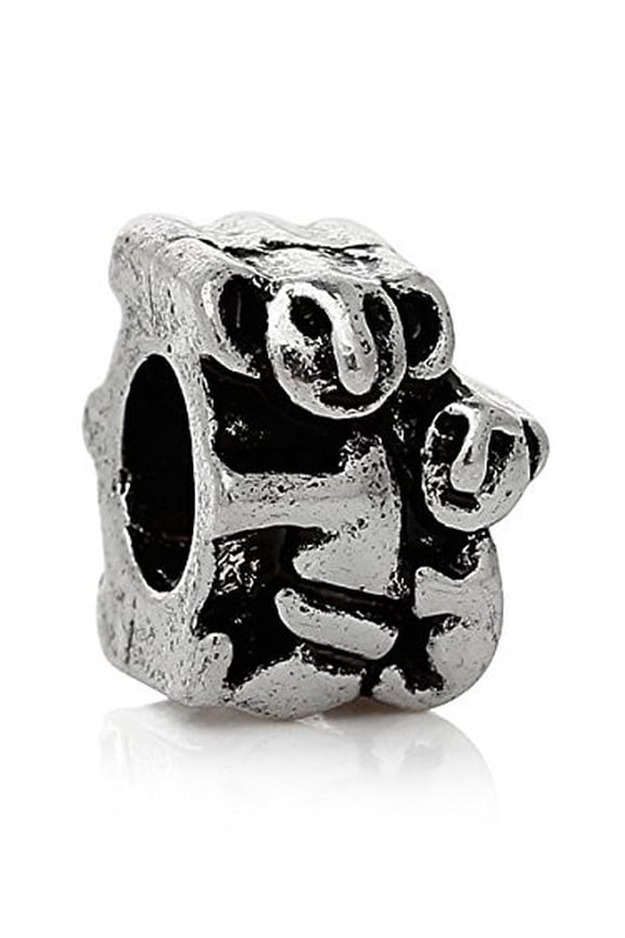 Mom and Son Sloth Animals Hugging Charm Bead for Most European Snake Chain Bracelet