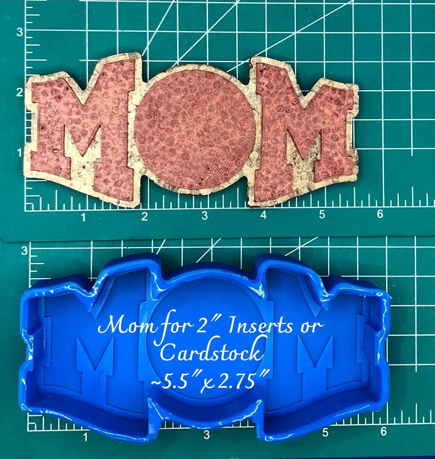 Mom for 2" circle cardstock silicone freshie mold