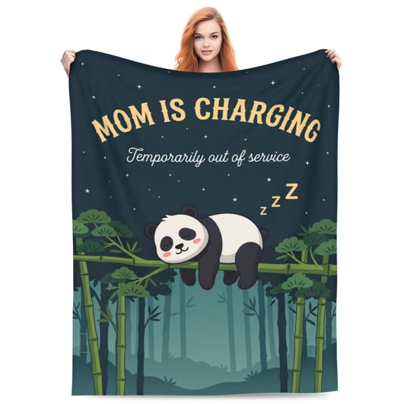 Mom is Charging Blanket, Gifts for New Mom, Expecting Mama Pregnancy Gift, Mom Birthday Gift from Daughter or Son, Mother's Day Gift for Women 50x40