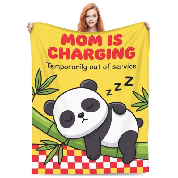 Mom is Charging Blanket, Gifts for New Mom, Expecting Mama Pregnancy Gift, Mom Birthday Gift from Daughter or Son, Mother's Day Gift for Women 50x40