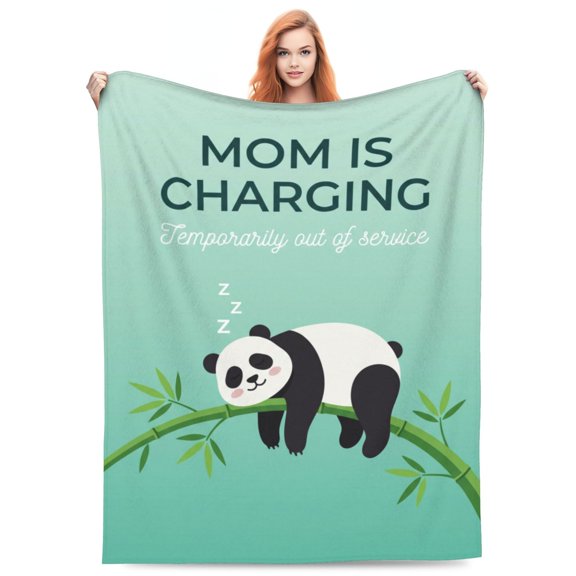 Mom is Charging Blanket, Gifts for New Mom, Expecting Mama Pregnancy Gift, Mom Birthday Gift from Daughter or Son, Mother's Day Gift for Women 50x40