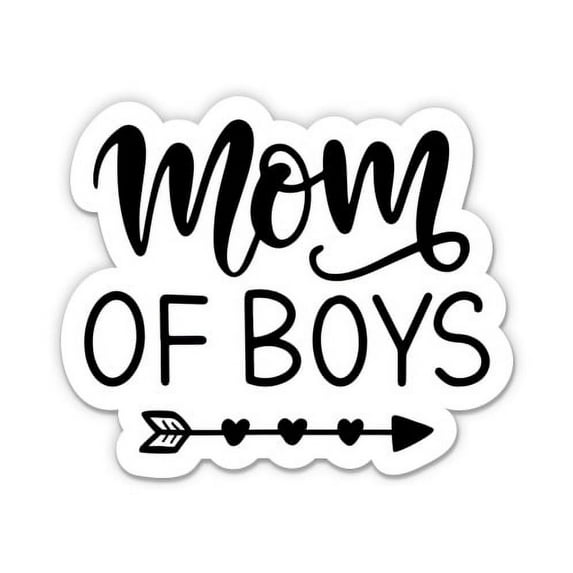 Mom of Boys - 3" Vinyl Sticker - For Car Laptop I-Pad Phone Helmet Hard Hat - Waterproof Decal