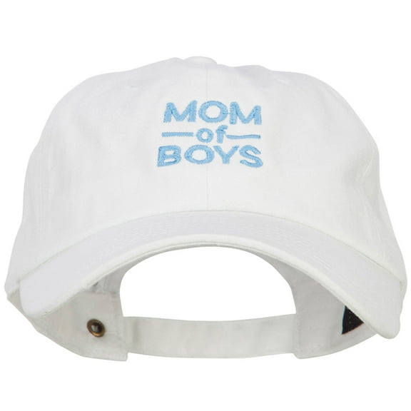 Mom of Boys Embroidered Unconstructed Cap - White OSFM
