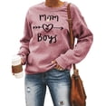 thumbnail image 1 of Mom of Boys Sweatshirt for Women Cute Fall Letters Heart Printed Shirts Long Sleeve Crewneck Pullover Top, 1 of 8