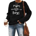 thumbnail image 1 of Mom of Boys Sweatshirt for Women Cute Fall Letters Heart Printed Shirts Long Sleeve Crewneck Pullover Top, 1 of 8