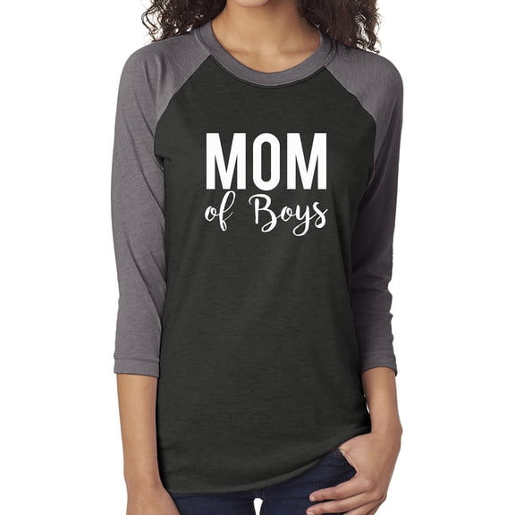 Mom of Boys Unisex 3/4 Sleeve Baseball Raglan Tee