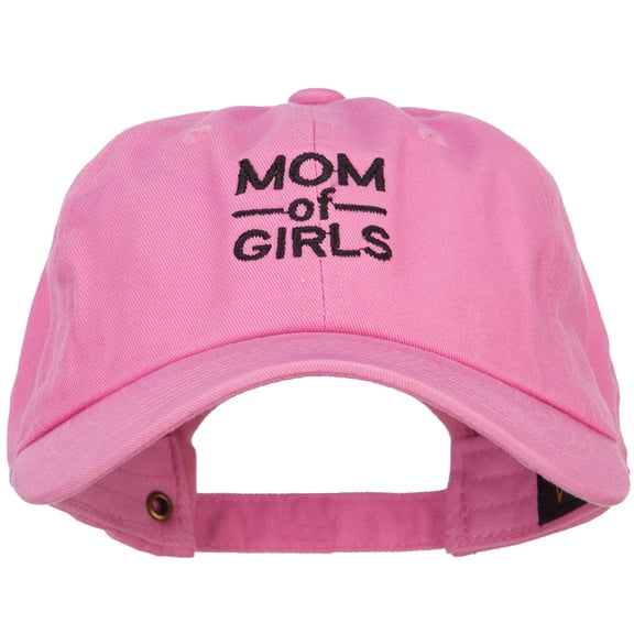 Mom of Girls Embroidered Unconstructed Cap - Lt Pink OSFM