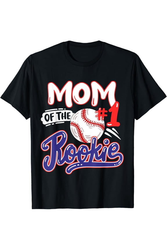 Mom of Rookie 1st Baseball Birthday Party Theme Matching T-Shirt