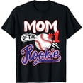 thumbnail image 1 of Mom of Rookie 1st Baseball Birthday Party Theme Matching T-Shirt, 1 of 6