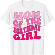FAHUANGGE Mom of The Birthday Girl Party Girls Groovy Retro For Mommy T-Shirt
