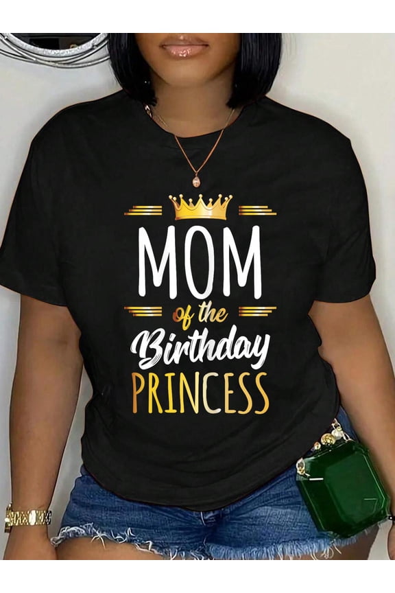 Mom of The Birthday Princess Mommy Women Birthday Party T-Shirt