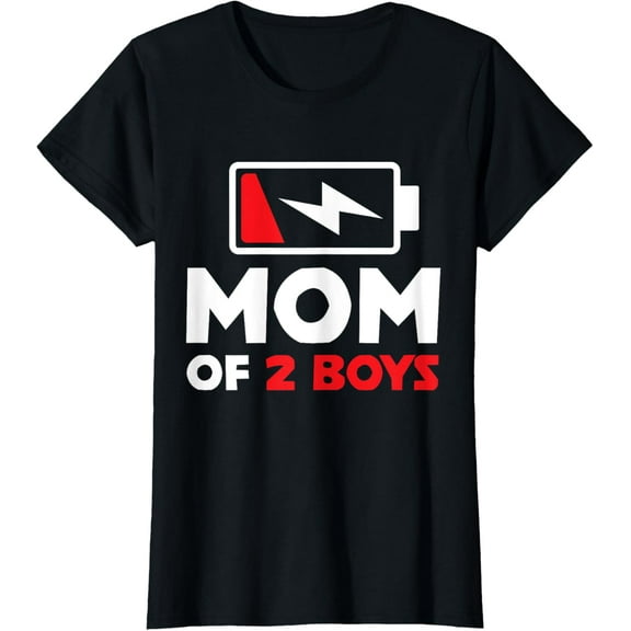 Mom of Two Boys Mother of Two Mom of 2 Boys Twin Mother T-Shirt