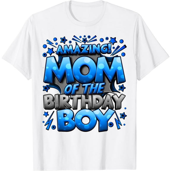 Mom of the Birthday Boy Matching Family Mommy T-Shirt