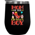 thumbnail image 1 of Mom of the Birthday Boy - Mother of a Bday Boy, Black 12oz Wine Tumbler, 1 of 1