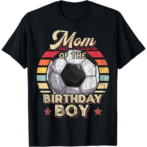 Mom of the Birthday Boy Soccer Birthday Party Retro Boys T-Shirt