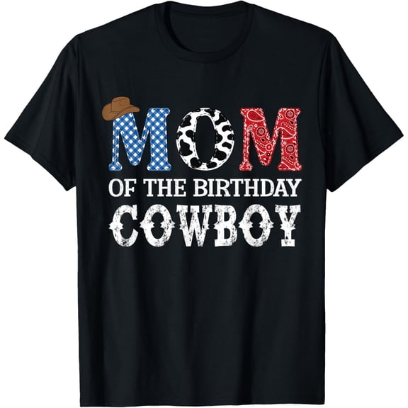 Mom of the Birthday Cowboy Western Birthday Matching T-Shirt