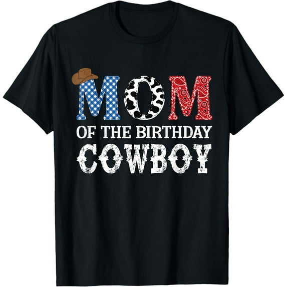 Mom of the Birthday Cowboy Western Birthday Matching T-Shirt