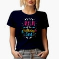 thumbnail image 1 of Mom of the Birthday Girl, Mother of a Bday Girl, Navy Blue T-Shirt, Medium, 1 of 5