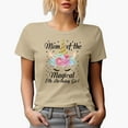 thumbnail image 1 of Mom of the Magical 8th Birthday Girl, Unicorn Horn, Tan T-Shirt, Small, 1 of 5