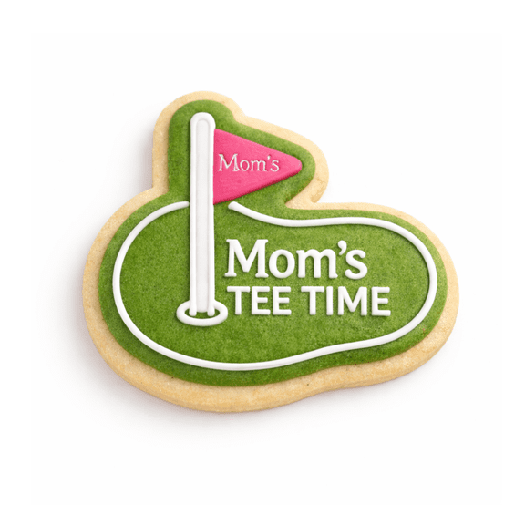 Mom’s Tee Time” golf cookie cutter & stamp