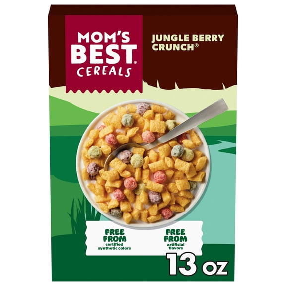 Mom's Best Jungle Berry Crunchy Breakfast Cereal, Kosher Cereal, 13 oz Box
