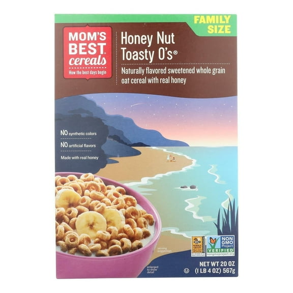 Mom's Best Naturals Toasty O's Cereal Honey Nut - 20 oz Pack of 3
