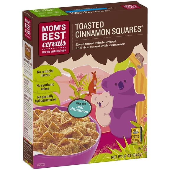 Mom's Best Toasted Cinnamon Squares Cereal 12 oz (Pack of 48)