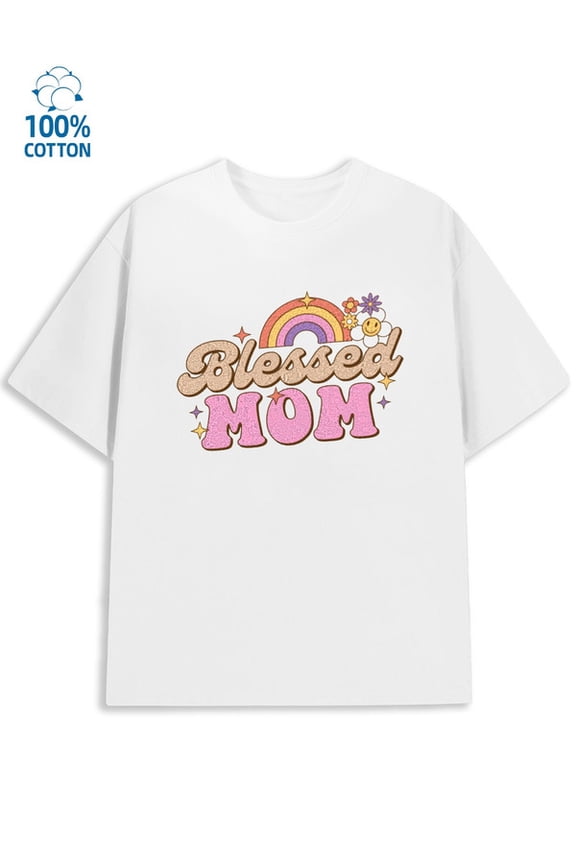 Mom's Blessing Tee Mens funny humor white Refreshing and lightweight, perfect for summer sports and leisure wear sixty years old husband Trendy Unisex Shirt Crewneck tshirts