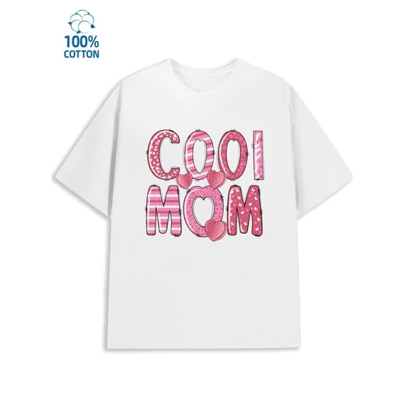 Mom's Cool Tee Mens lovers white All-season fitness tops, stylish athletic looks, durable activewear heart interesting Classic Unisex Shirt Cotton tshirts