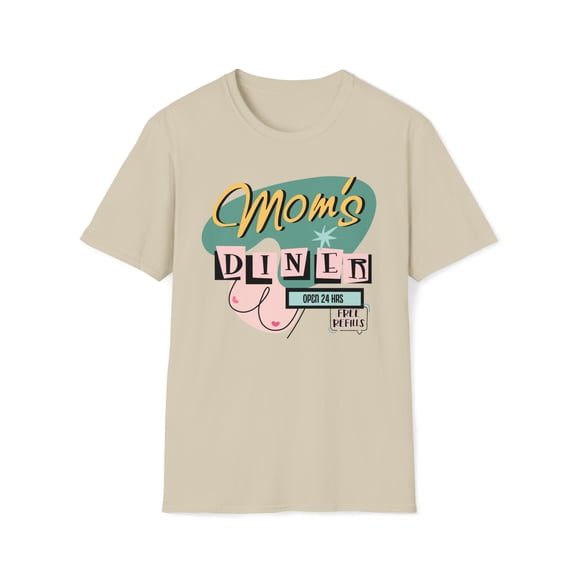Mom's Diner, Gildan Unisex Softstyle T-Shirt, Breastfeed Graphic Tee, S-3XL