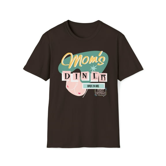 Mom's Diner, Gildan Unisex Softstyle T-Shirt, Breastfeed Graphic Tee, S-3XL