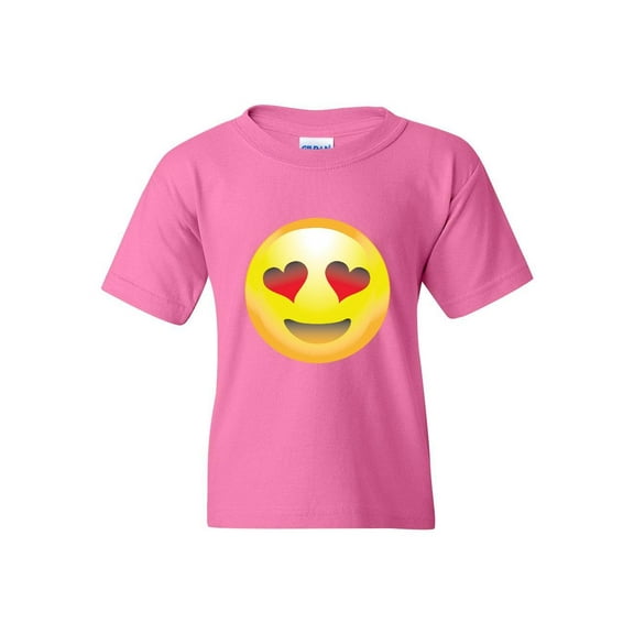 Mom's Favorite - Big Girls T-Shirts and Tank Tops, up to Big Girls Size 24 - Emoji Heart-Shaped Eyes