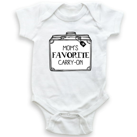 Mom's Favorite Carry On - Baby Bodysuit - Unisex Clothing - Baby Boy - Baby Girl - Funny Cute Travel Buddy