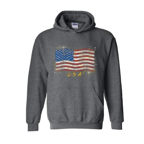 Mom's Favorite - Mens Sweatshirts and Hoodies, up to Size 5XL - American Flag USA in Gold