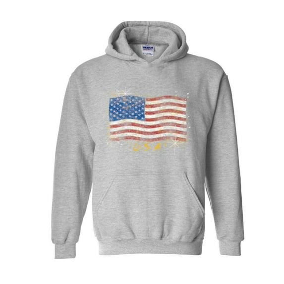 Mom's Favorite - Mens Sweatshirts and Hoodies, up to Size 5XL - American Flag USA in Gold